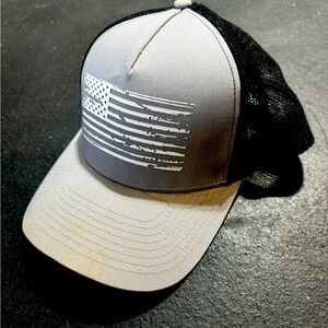 Grey and Black American Flag SnapBack hat